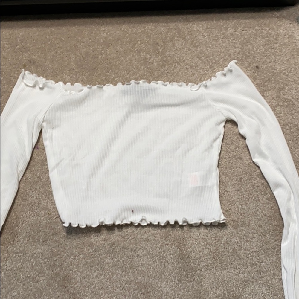 White Lettuce Edge Off-the-Shoulder Top